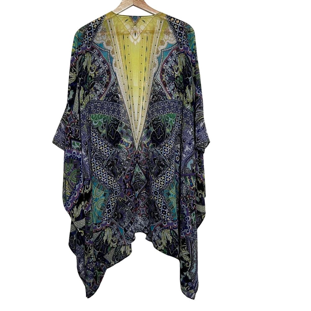 Chico's Kimono Duster Womens L XL Multicolor Paisley Open Front Boho Lagenlook - Picture 5 of 8